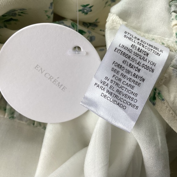 En Crème  Floral Print Corset Shoulder Tie Top Ruffled Skirt Maxi Dress Med NWT - Picture 14 of 16